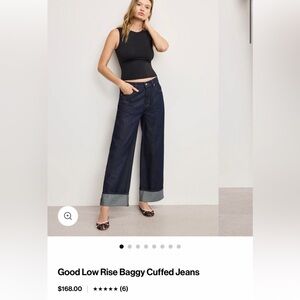 GOOD AMERICAN Good Low Rise Baggy Cuffed Jeans